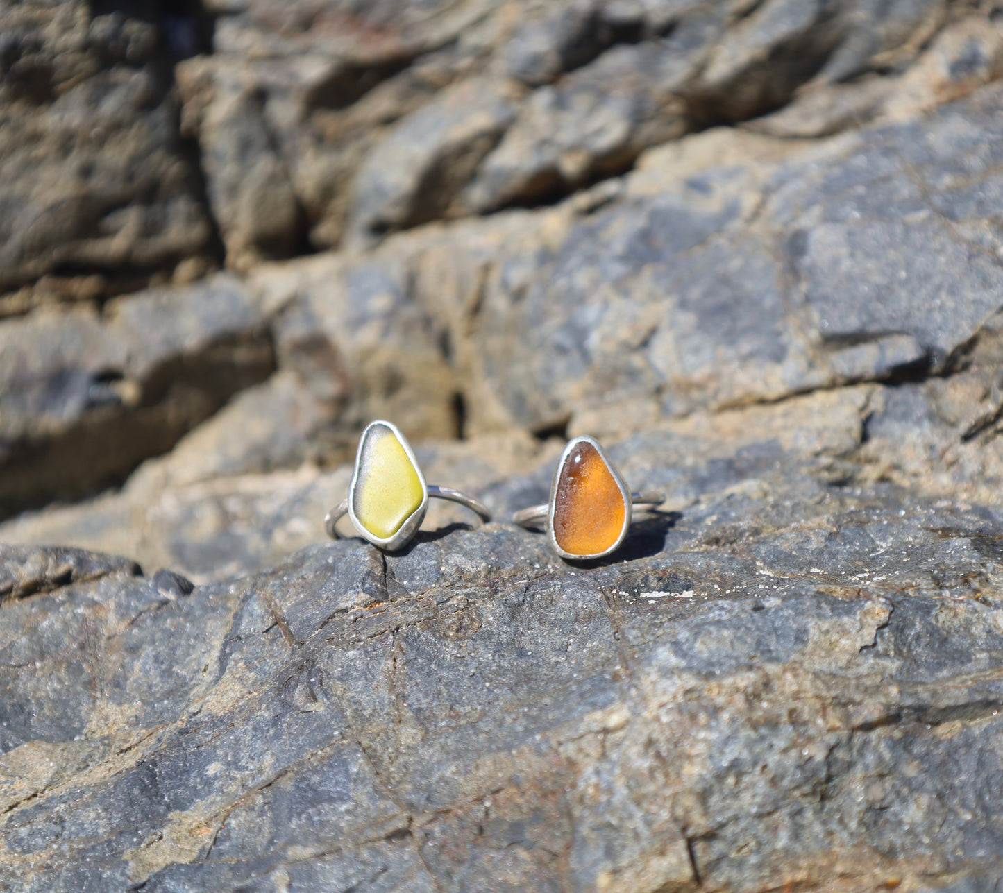 Brown Sea Glass Ring