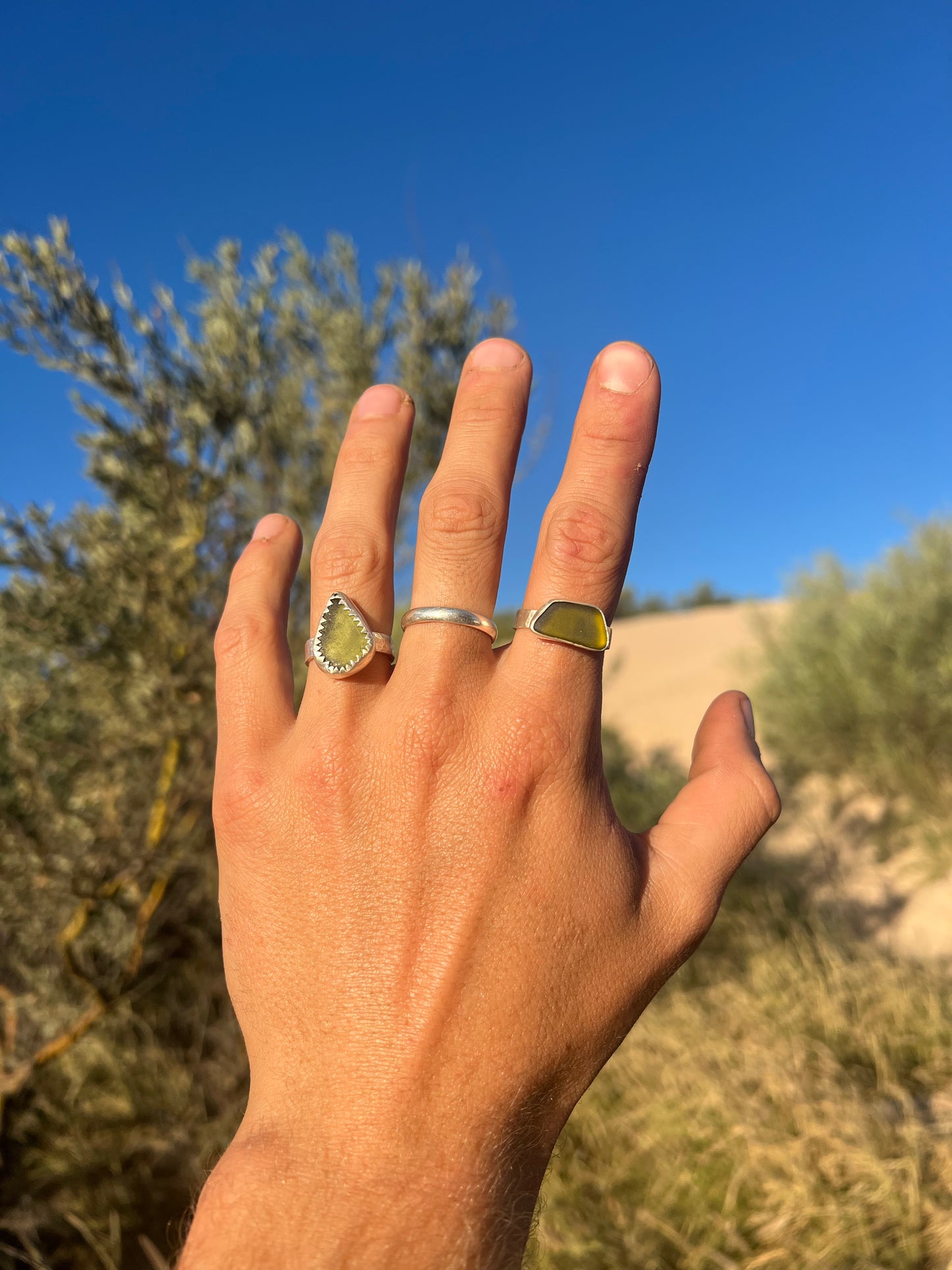 Green Sea Glass Ring