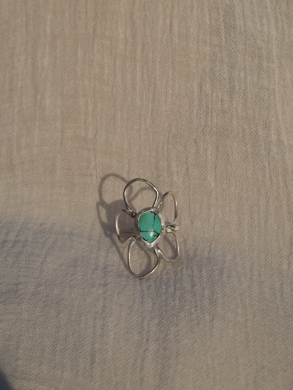 Turquoise Flower Ring Size 5.5 (L)