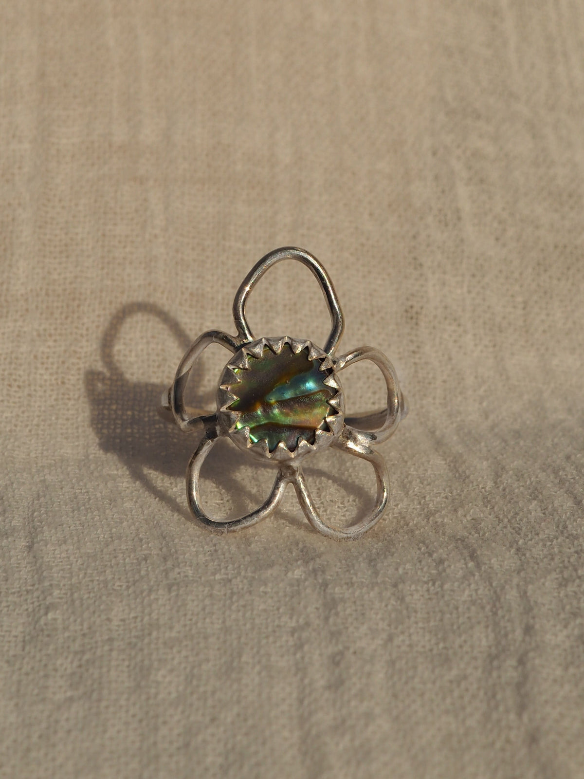 Abalone Flower Ring Size 6 (M)