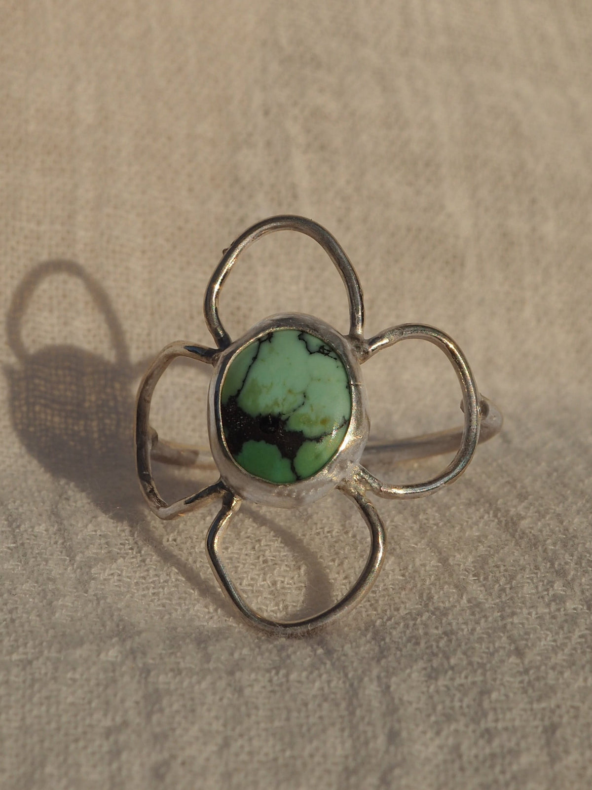 Turquoise Flower Ring Size 9 (s)