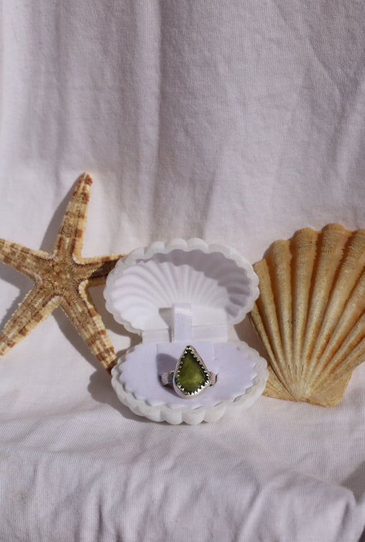 Green Sea Glass Ring